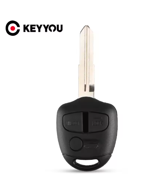 KEYYOU Remote Key Case Shell 3 buttons for MITSUBISHI Lancer EX Keyless Entry Fob Car Alarm Cover Housing right blade groove