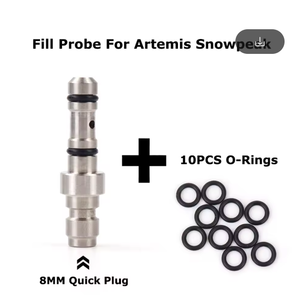 New Air Filling Adapter Fill Probe 8mm Quick Fitting Artemis Snowpeak M16 , P15 , P35 , PP800 , PR900