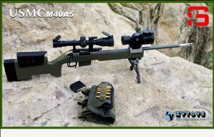 ZYTOYS ZY8024 1/6 Scale M40A5 USMC Sniper Rifle Model Plastic Soldier Gun Weapon Scene Prop Fit 12'' Action Figure Body