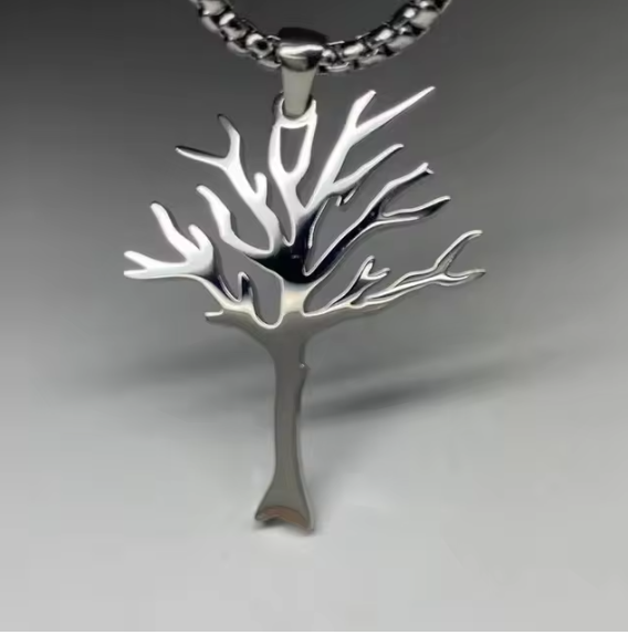 Trendy Stainless Steel Tree of Life Pendant Chain Necklace Hip-Hop Punk Y2k Minimalist Charm Jewelry For Men Women