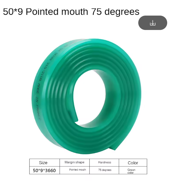 50mm*9mm Flat/Sharp Silkscreen Squeegee Rubber 75A DIY Silk Screen Printing Ink Scratch Board Tools Squeegee Rubber Blade