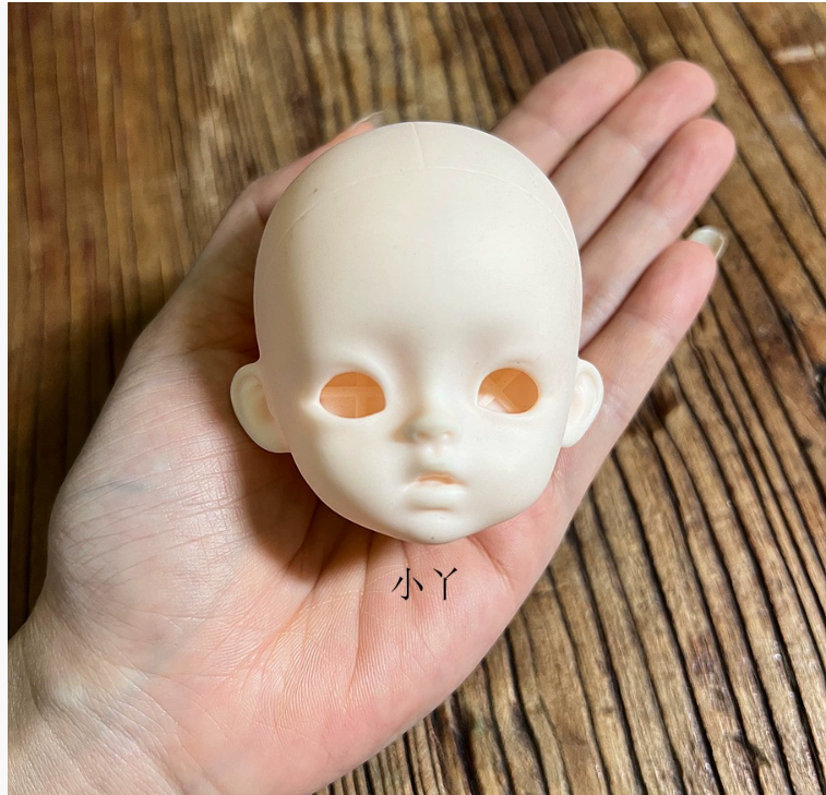 6 points mjd real-life style vinyl practice makeup bald head with open cover and replaceable eyes 30 cm doll head