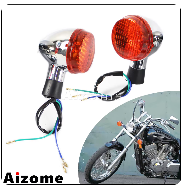 Motorcycle Front Turn Signals Light For Honda Shadow 400 750 VT750 2004-2007 Emark Turn Indicator Lights Flash Lamp Blinkers