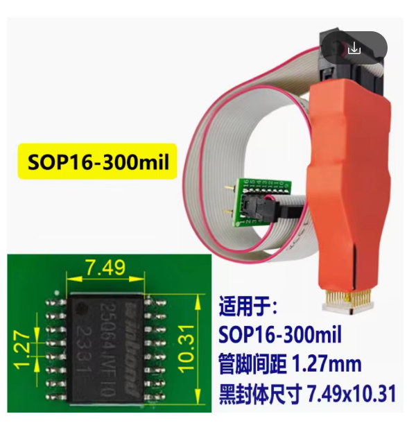 1pcs for Sop8 SOP14 sop16 150mil 300mil chip download burn write probe spring needle flash eeprom chip burner cable Sop8 wson