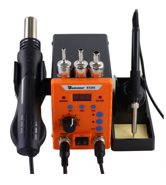 Sumsour 8586 Soldering Station 760W 2 in 1 Digital Display SMD Rework Hot Air Gun Solder Iron Welding Desoldering Repair Tools