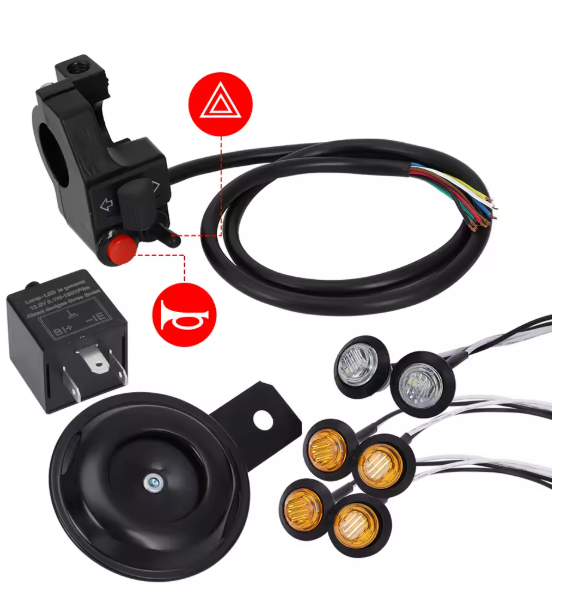 For Polaris Can Am Honda ATV UTV SXS Turn Signal Street Legal LED Light Kit Horn