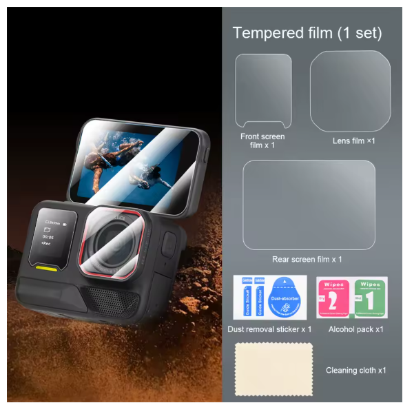 Tempered Glass 9H Hardness Anti-Scrach Anti-Bubble Lens Screen Protector Screen Protector Tempered Film for Insta360 Ace Pro 2