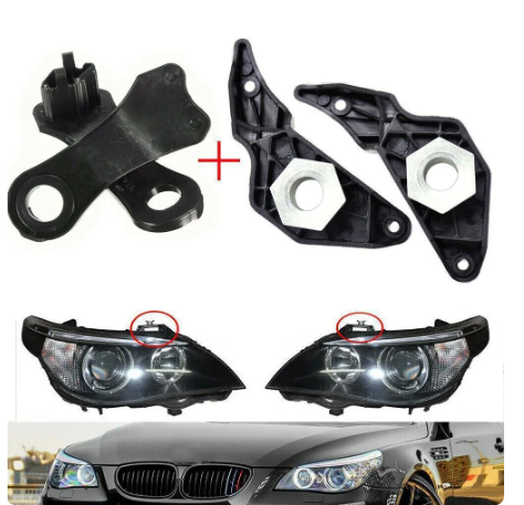 4pcs Car Headlight Bracket Mount Holder Clips Right+Left For BMW E60 E61 525i 530i 540i 545i 550i 63126941478 63126942478