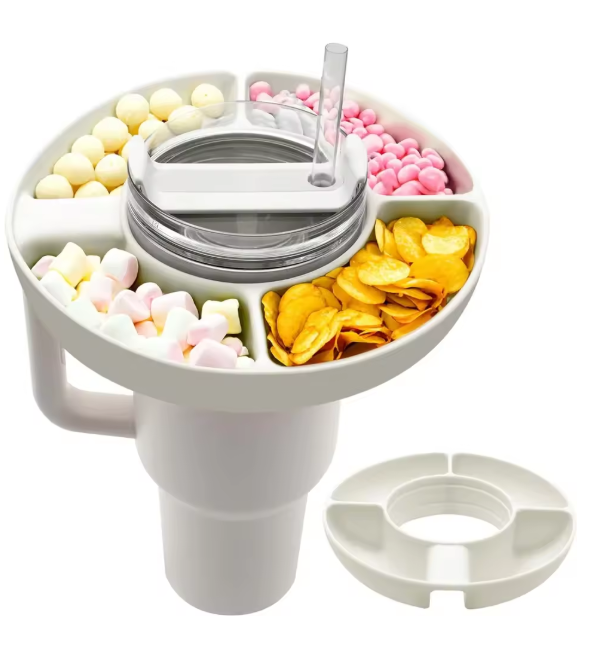 Snack Bowl for Stanley Cup Silicone Snack Tray Compatible with Stanley Cup Quencher 1.0/2.0 40oz Tumbler with Handle