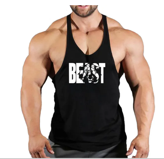 Vest Men's Singlets Gym Sports Gym Shirt Man Sleeveless Sweatshirt Stringer Beast Wear T-shirts Suspenders Man Clothing Top