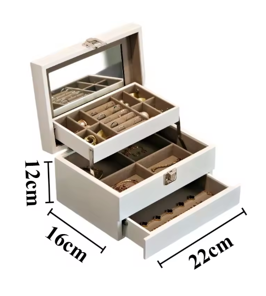 Solid Wood Jewelry Organizer Box Necklaces Rings Storage Cases Large Wooden Jewellery Container Earrings Bracelets Display Boxse