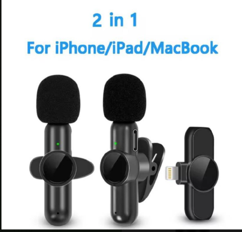 2.4G Wireless Lavalier Microphone Noise Cancelling Audio Video Recording for iPhone/iPad/Android/Xiaomi/Samsung Live Game Mic