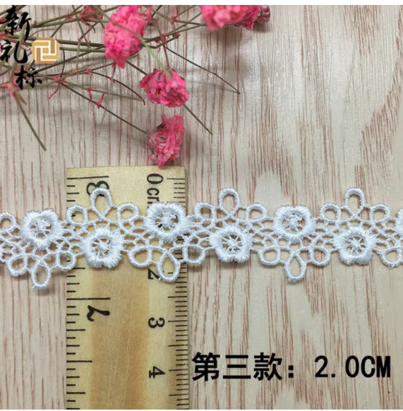 15 Yards 7 Styles Water Soluble Lace Ribbon Embroidery Flower Lace Fabric Trim Decoration DIY Sewing Crafts Clothing Accessories