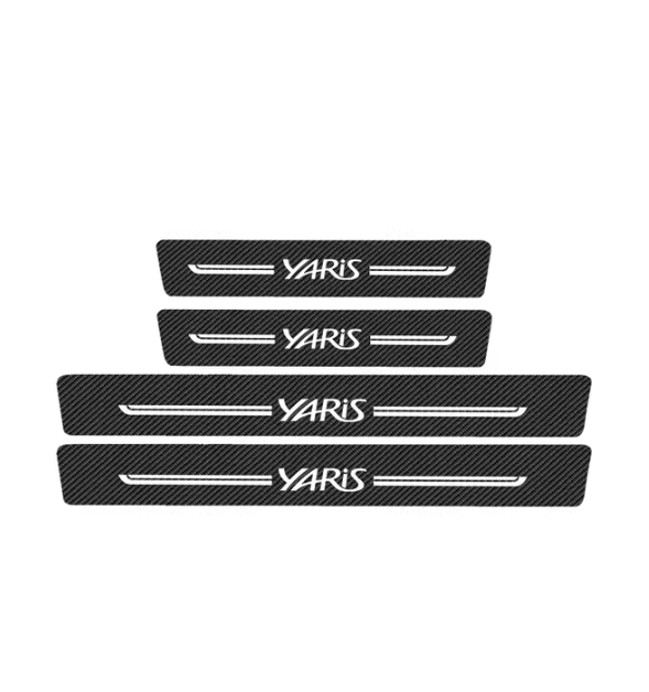 Car Door Threshold Protect Plate Stickers for Yaris Logo Trunk Bumper Pedal Anti Scratch Strips Sill Guard Stickers