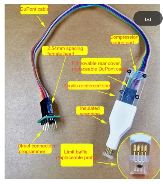 Wholesales 1pcs for Sop8 wson chip download burn write probe spring needle flash eeprom chip burner cable Sop8 wson