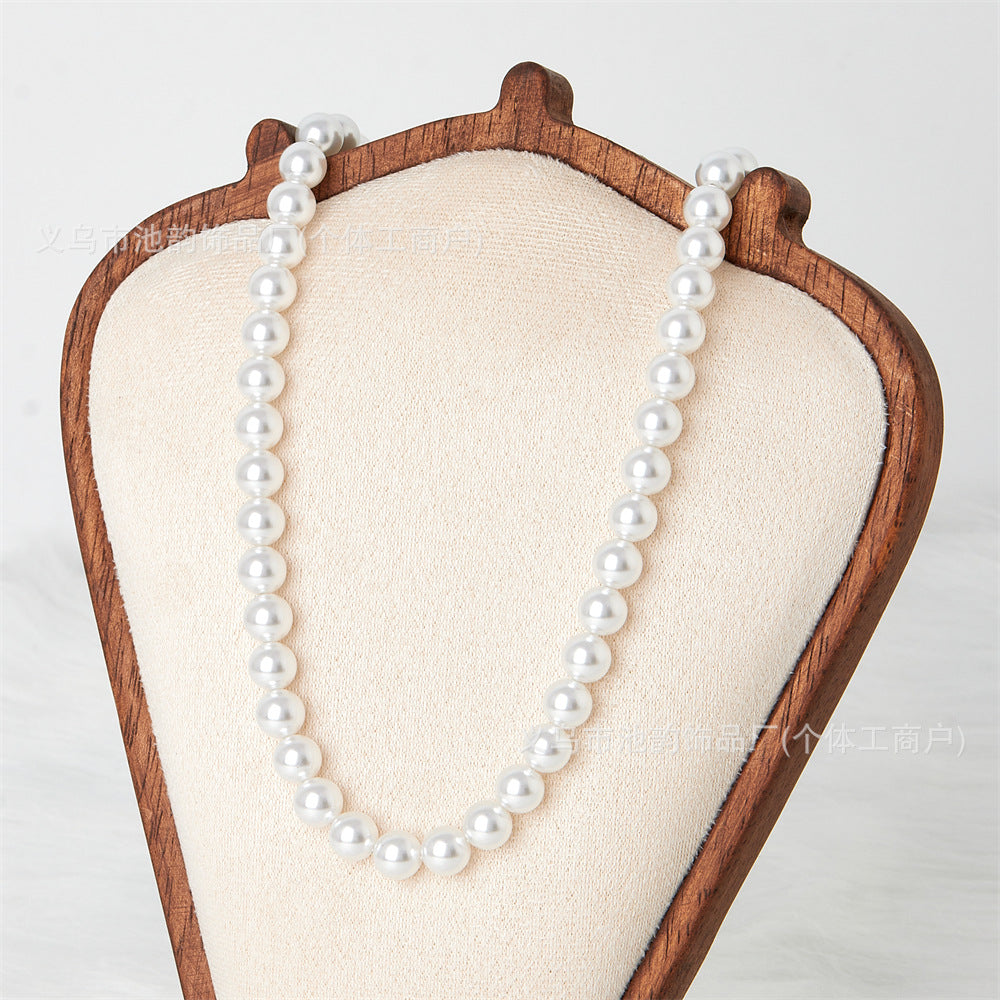 Imitation Swarovski pearl, Australian white pearl, high-quality glass bead necklace, DIY jewelry accessories, loose beads with holes, semi-finished product.