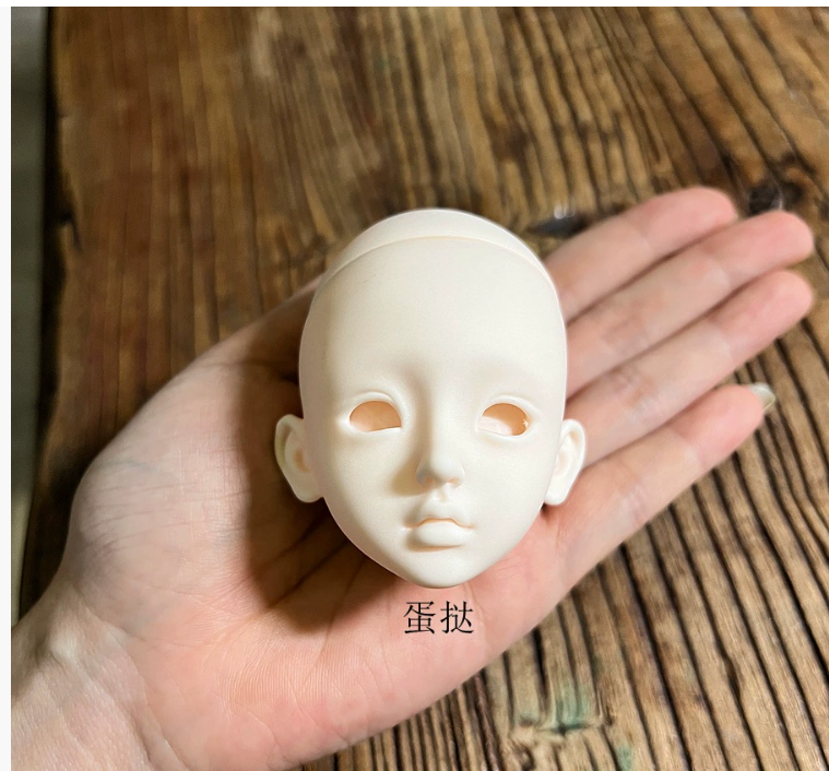 6 points mjd real-life style vinyl practice makeup bald head with open cover and replaceable eyes 30 cm doll head