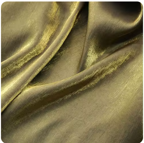 Thin Glazed Silk Satin Shimmering Fabric Glossy Varicoloured Golden Cotton Silky Drapey Handmade DIY Dress Skirt Clothing Cloth