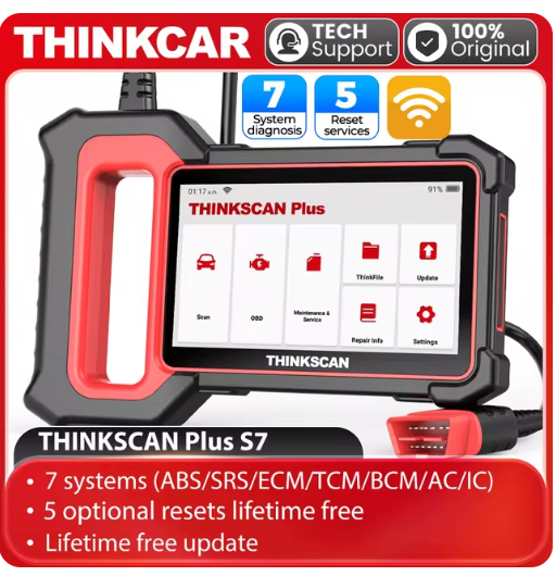 THINKCAR THINKSCAN Plus S7/S4/S6 OBD2 Diagnostic Tool Auto Code Reader ABS SRS EPB SAS Oil Reset OBD Automotive Scanner Free