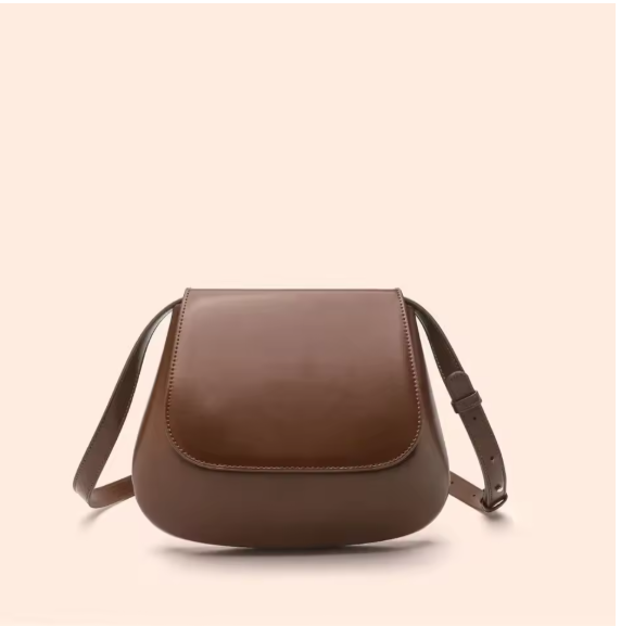 Fashionable Hot Sale Of The Season Chestnut Vintage Saddle Bag Women's Crossbody Bag Niche Design High-End Underarm Bag Medium Y