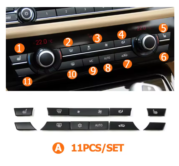 Dashboard Air Conditioner AC Control Button Heater Switch Cover For BMW 5 6 7 Series X5 X6 F10 F11 F07 F06 F12 F01 F02 F15 F16