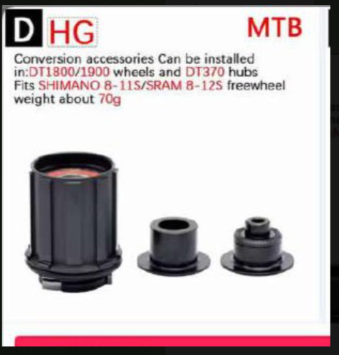 DT 350 240 370 1501 Bicycle Flower Drum Front and Rear Wheel Conversion Seat 100mm to 110mm, 142mm to 148mm, Converter Boost