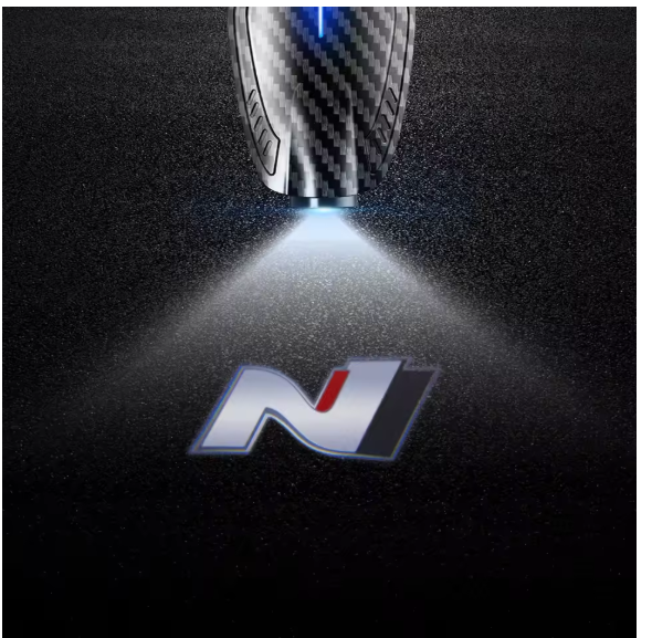 2pcs USB Rechargeable N Logo Car Door HD LED Lamps Projector Courtesy Welcome Lights For Hyundai Sonata Tucson Elantra I10 i30
