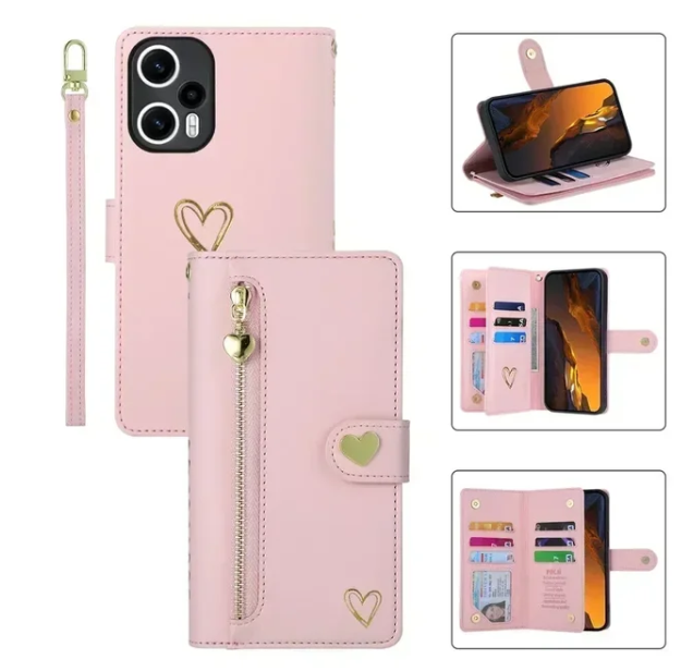 Flip Zipper Wallet Case for Vivo V30 Pro V29 V29E V27 V27E V25 V23 V23E V21 V21E V20 V19 Neo V17 V15 Multi 9-Card Leather Cover