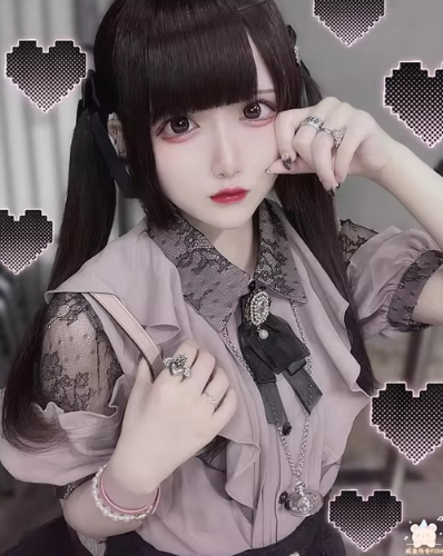 Kawaii Women Shirts Lolita Y2K Cute Japanese Style Blouse Elegant Long Sleeve Sweet Tops Casual Office Ladies Aesthetic Shirt