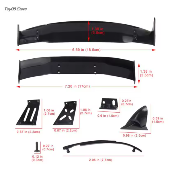 100% Brand New 1/10 RC car Accessories Parts 1/10 RC Drift Car Wing Series Plastic Spoiler