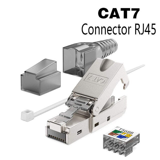 CAT8 STP RJ45 Connector CAT7 CAT6A Reusable Ethernet Termination modular Plug Shielded Modular Zinc alloy Field Termination Plug