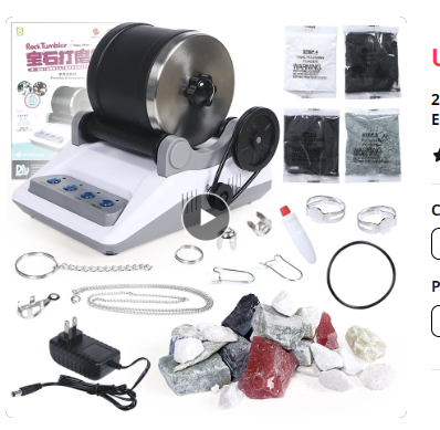 220V/110V Rock Tumbler Kit DIY Gem Polishing Machine Electric Rock Grinder Kit Rock Polisher For Kids And Adults