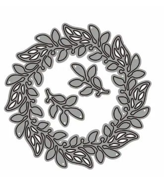 Metal cutting dies cut die mold wreath with leaves Scrapbook paper craft knife mould blade punch stencils die