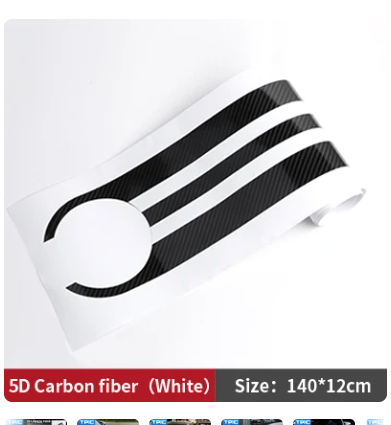 TPIC For BMW F20 E90 F10 E91 E60 F30 F32 E70 E46 F15 F07 E39 X3 X4 X5 M Performance Car Hood Sticker Carbon Fiber Accessories