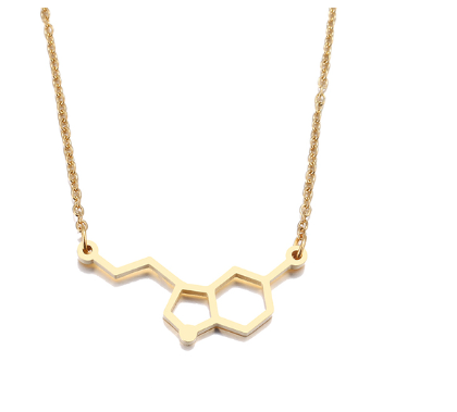 DOTIFI Stainless Steel Necklace For Women erotonin Molecule Chemistry Geometric Polygon Pendant Necklace Engagement Jewelry