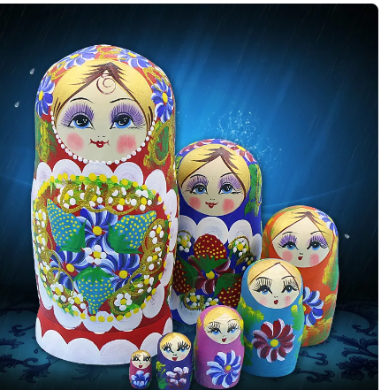 7ccs/set Wooden Matryoshka Doll Russian Dolls Kids Toy Nesting Dolls Hand Painted Home Decoration Children Birthday Gifts