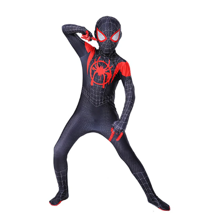 Spiderman Cosplay Costume Spider Man Into The Spider Verse Miles Morales Cosplay Bodysuit Jumpsuits Halloween Costumes for Kids