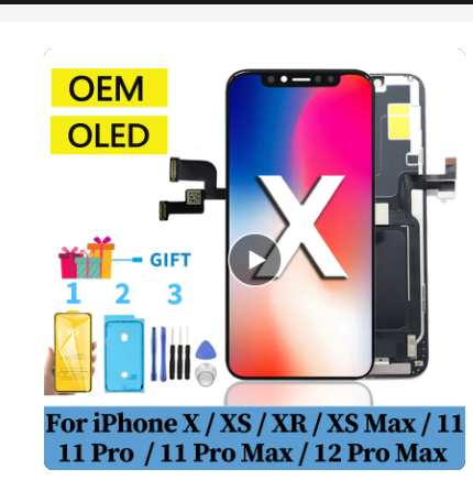 Original OLED Lcd For iPhone X XR Xs Max 11 Pro Max 12 Pro LCD Display Touch Screen Digitizer Assembly No Dead Pixel Replacement