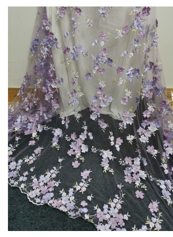 Embroidery 3D Flower Pearls Tulle Mesh Lace Fabric Formal Dress Wedding Dress Sewing Craft Accessories V2095