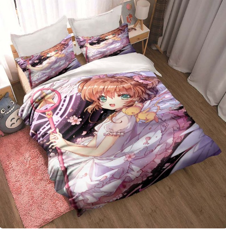 Cardcaptor Sakura All Season Twin Bedding Set 3 Piece Comforter Set Bed Duvet Cover Double King Comforter Cover Home Textile