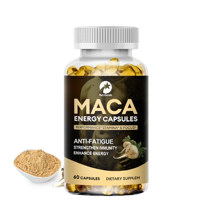 Kexinsh Maca Energy Capsules Reproductive Health & Natural Energy Yellow Maca Root Ginseng Supports Stamina Ashwagandha Capsules