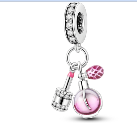 Genuine 925 Sterling Silver Pink Perfume Fit Original Pandora Bracelet For Women Jewelry Making Earphone Claw Radio Toothbrush