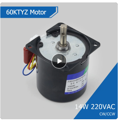 60KTYZ 14W 220V AC Permanent Magnet Synchronous Motor CW/CCW Low Speed Motor 2.5/5/10/15/20/30/50/60/80/110rpm