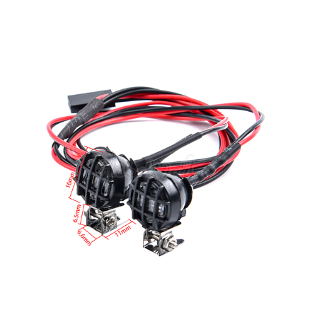 1 Set LED Lights Headlights Spotlight with Bracket for 1/10 1:10 RC Car Crawler