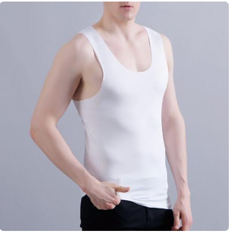 Men Ice Silk Seamless Vest Tank Tops Sports Outer Wear Undershirt T Shirts For Men Gym Fitness Sleeveless Mens Running Vest Tops