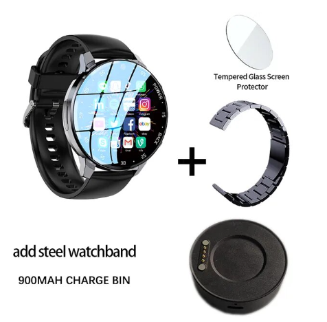 4G NET NEW A3 Global Android Smartwatch Men Dual HD Camera Full Touch Screen HeartRate IP67 Waterproof Smart Watch 64G SIM call