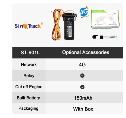 4G WCDMA Mini Tracker Waterproof Builtin Battery GPS ST-901 for Car vehicle gps device 4 PIN Cable with Relay for Remote Control