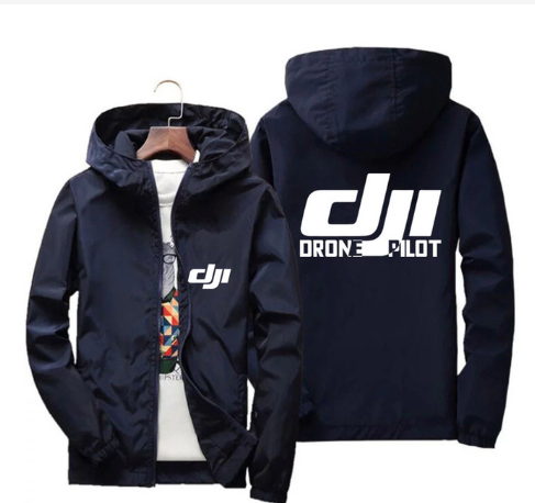 Men's Bomber Hooded DJI Drone Pilot Casual Thin Windbreaker Jackets Coat Male Outwear Sports Windproof Clothing Large Size 7XL