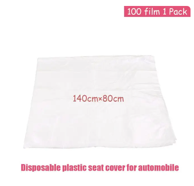 100pcs Disposable Car Soft Seat Cover Plastic Universally Waterproof Care Cleaning Beauty Repair Protective Cover