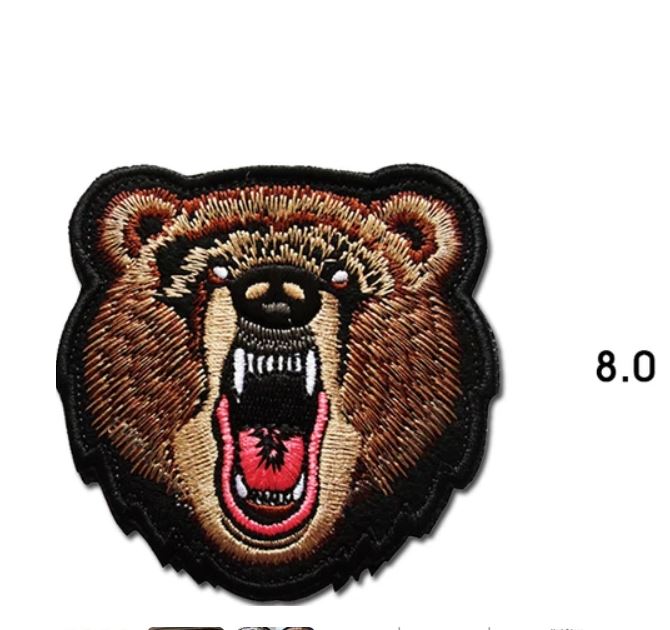 Wolf tiger bear fox dog monkey Embroidery Cloth Hook Loop Patch Backpack Tactical Morale Badge Applique For Jacket Jeans bag Hat